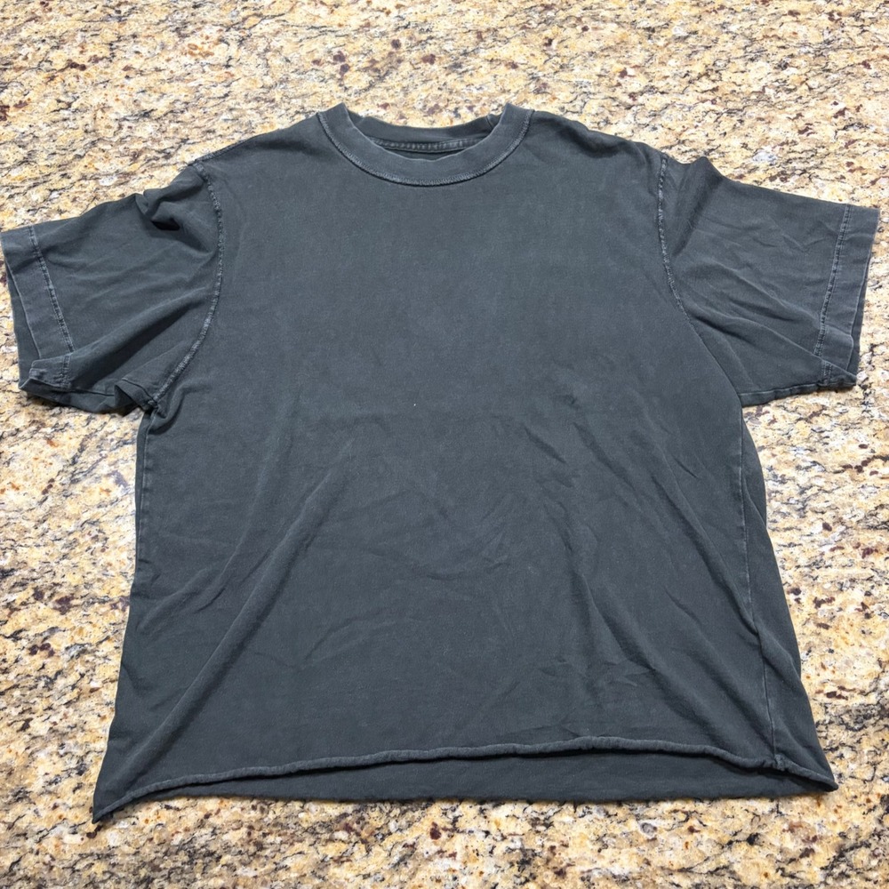 Abercrombie & Fitch Mens Soft A&F Boxy Raw Hem T-Shirt Faded Black S ws